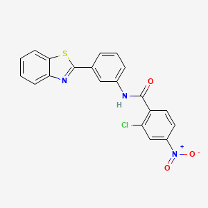 molecular formula C20H12ClN3O3S B4955980 N-[3-(1,3-benzothiazol-2-yl)phenyl]-2-chloro-4-nitrobenzamide 