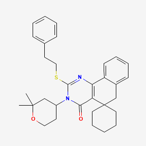 3-(2,2-dimethyltetrahydro-2H-pyran-4-yl)-2-[(2-phenylethyl)thio]-3H-spiro[benzo[h]quinazoline-5,1'-cyclohexan]-4(6H)-one