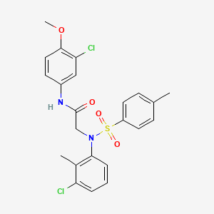 molecular formula C23H22Cl2N2O4S B4956007 N~1~-(3-chloro-4-methoxyphenyl)-N~2~-(3-chloro-2-methylphenyl)-N~2~-[(4-methylphenyl)sulfonyl]glycinamide 