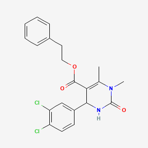 molecular formula C21H20Cl2N2O3 B4956016 2-phenylethyl 4-(3,4-dichlorophenyl)-1,6-dimethyl-2-oxo-1,2,3,4-tetrahydro-5-pyrimidinecarboxylate CAS No. 5705-93-1