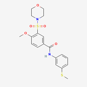 molecular formula C19H22N2O5S2 B4956025 4-methoxy-N-[3-(methylthio)phenyl]-3-(4-morpholinylsulfonyl)benzamide 