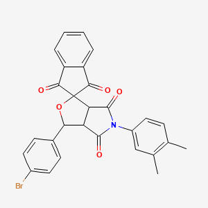 molecular formula C28H20BrNO5 B4956030 3-(4-bromophenyl)-5-(3,4-dimethylphenyl)-3a,6a-dihydrospiro[furo[3,4-c]pyrrole-1,2'-indene]-1',3',4,6(3H,5H)-tetrone 