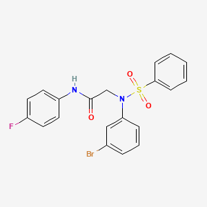 molecular formula C20H16BrFN2O3S B4956059 N~2~-(3-bromophenyl)-N~1~-(4-fluorophenyl)-N~2~-(phenylsulfonyl)glycinamide 