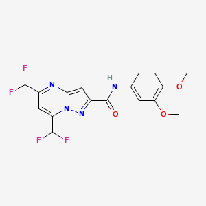 molecular formula C17H14F4N4O3 B4956077 5,7-bis(difluoromethyl)-N-(3,4-dimethoxyphenyl)pyrazolo[1,5-a]pyrimidine-2-carboxamide 