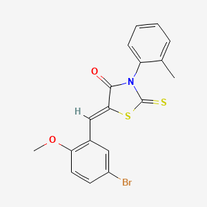 molecular formula C18H14BrNO2S2 B4956088 5-(5-bromo-2-methoxybenzylidene)-3-(2-methylphenyl)-2-thioxo-1,3-thiazolidin-4-one 