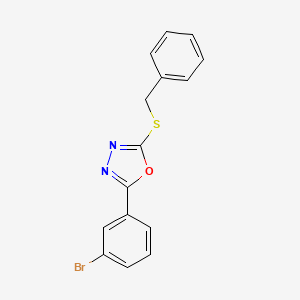 molecular formula C15H11BrN2OS B4956099 2-(benzylthio)-5-(3-bromophenyl)-1,3,4-oxadiazole 