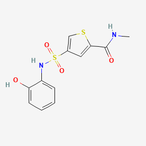 molecular formula C12H12N2O4S2 B4956106 4-{[(2-hydroxyphenyl)amino]sulfonyl}-N-methyl-2-thiophenecarboxamide 