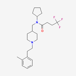 molecular formula C24H35F3N2O B4956110 N-cyclopentyl-4,4,4-trifluoro-N-({1-[2-(2-methylphenyl)ethyl]-4-piperidinyl}methyl)butanamide 