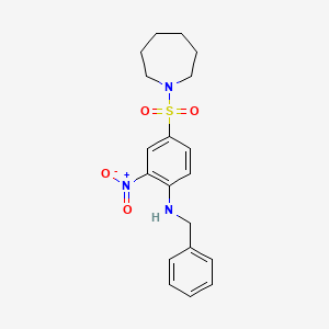 molecular formula C19H23N3O4S B4956111 4-(1-azepanylsulfonyl)-N-benzyl-2-nitroaniline 