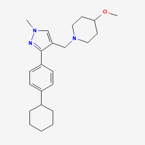 molecular formula C23H33N3O B4956114 1-{[3-(4-cyclohexylphenyl)-1-methyl-1H-pyrazol-4-yl]methyl}-4-methoxypiperidine 