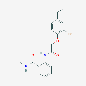 molecular formula C18H19BrN2O3 B495612 2-{[(2-bromo-4-ethylphenoxy)acetyl]amino}-N-methylbenzamide 