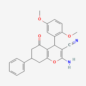 2-amino-4-(2,5-dimethoxyphenyl)-5-oxo-7-phenyl-5,6,7,8-tetrahydro-4H-chromene-3-carbonitrile