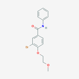 molecular formula C16H16BrNO3 B495614 3-bromo-4-(2-methoxyethoxy)-N-phenylbenzamide 