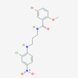 molecular formula C17H17BrClN3O4 B4956154 5-bromo-N-{3-[(2-chloro-4-nitrophenyl)amino]propyl}-2-methoxybenzamide 