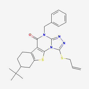 molecular formula C25H28N4OS2 B4956158 1-(allylthio)-4-benzyl-8-tert-butyl-6,7,8,9-tetrahydro[1]benzothieno[3,2-e][1,2,4]triazolo[4,3-a]pyrimidin-5(4H)-one 
