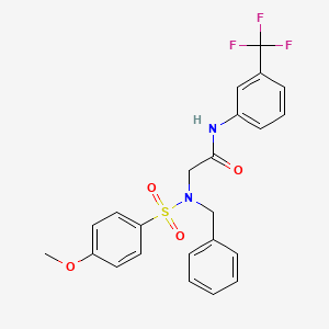 molecular formula C23H21F3N2O4S B4956161 N~2~-benzyl-N~2~-[(4-methoxyphenyl)sulfonyl]-N~1~-[3-(trifluoromethyl)phenyl]glycinamide 