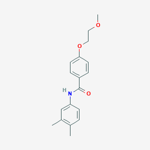 molecular formula C18H21NO3 B495619 N-(3,4-dimethylphenyl)-4-(2-methoxyethoxy)benzamide 