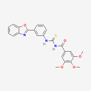 molecular formula C24H21N3O5S B4956200 N-({[3-(1,3-benzoxazol-2-yl)phenyl]amino}carbonothioyl)-3,4,5-trimethoxybenzamide 