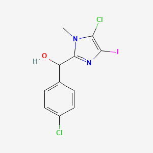 molecular formula C11H9Cl2IN2O B4956232 (5-chloro-4-iodo-1-methyl-1H-imidazol-2-yl)(4-chlorophenyl)methanol 