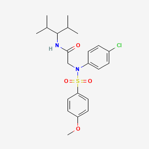 molecular formula C22H29ClN2O4S B4956250 N~2~-(4-chlorophenyl)-N~1~-(1-isopropyl-2-methylpropyl)-N~2~-[(4-methoxyphenyl)sulfonyl]glycinamide 