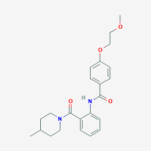 molecular formula C23H28N2O4 B495626 4-(2-methoxyethoxy)-N-{2-[(4-methyl-1-piperidinyl)carbonyl]phenyl}benzamide 
