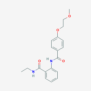 molecular formula C19H22N2O4 B495627 N-ethyl-2-{[4-(2-methoxyethoxy)benzoyl]amino}benzamide 