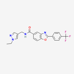 molecular formula C21H17F3N4O2 B4956272 N-[(1-ethyl-1H-pyrazol-4-yl)methyl]-2-[4-(trifluoromethyl)phenyl]-1,3-benzoxazole-5-carboxamide 