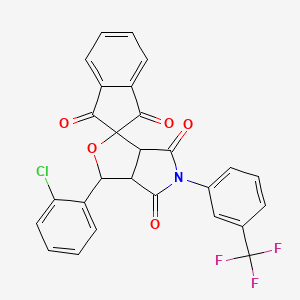 molecular formula C27H15ClF3NO5 B4956289 3-(2-chlorophenyl)-5-[3-(trifluoromethyl)phenyl]-3a,6a-dihydrospiro[furo[3,4-c]pyrrole-1,2'-indene]-1',3',4,6(3H,5H)-tetrone 