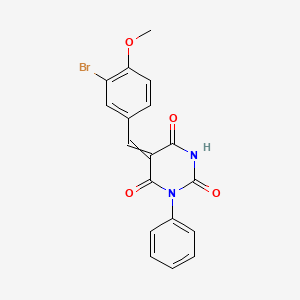 molecular formula C18H13BrN2O4 B4956293 5-(3-bromo-4-methoxybenzylidene)-1-phenyl-2,4,6(1H,3H,5H)-pyrimidinetrione 