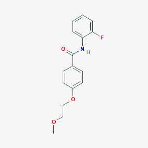 molecular formula C16H16FNO3 B495630 N-(2-fluorophenyl)-4-(2-methoxyethoxy)benzamide 