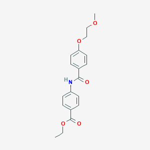 molecular formula C19H21NO5 B495631 Ethyl 4-{[4-(2-methoxyethoxy)benzoyl]amino}benzoate 