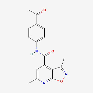 molecular formula C17H15N3O3 B4956315 N-(4-acetylphenyl)-3,6-dimethylisoxazolo[5,4-b]pyridine-4-carboxamide 