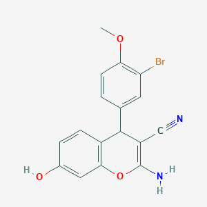 molecular formula C17H13BrN2O3 B4956323 2-amino-4-(3-bromo-4-methoxyphenyl)-7-hydroxy-4H-chromene-3-carbonitrile 