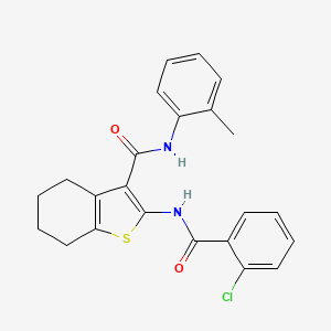 molecular formula C23H21ClN2O2S B4956329 2-[(2-chlorobenzoyl)amino]-N-(2-methylphenyl)-4,5,6,7-tetrahydro-1-benzothiophene-3-carboxamide 