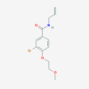 molecular formula C13H16BrNO3 B495633 N-allyl-3-bromo-4-(2-methoxyethoxy)benzamide 