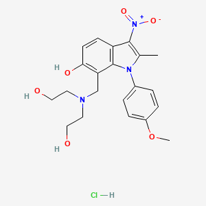 molecular formula C21H26ClN3O6 B4956331 7-{[bis(2-hydroxyethyl)amino]methyl}-1-(4-methoxyphenyl)-2-methyl-3-nitro-1H-indol-6-ol hydrochloride 