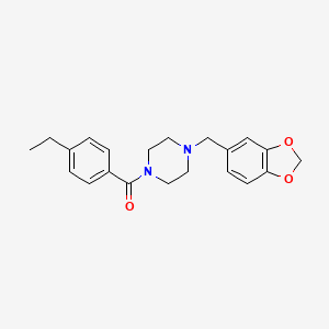 molecular formula C21H24N2O3 B4956334 1-(1,3-benzodioxol-5-ylmethyl)-4-(4-ethylbenzoyl)piperazine 