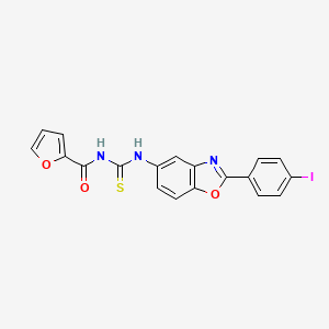 molecular formula C19H12IN3O3S B4956341 N-({[2-(4-iodophenyl)-1,3-benzoxazol-5-yl]amino}carbonothioyl)-2-furamide 