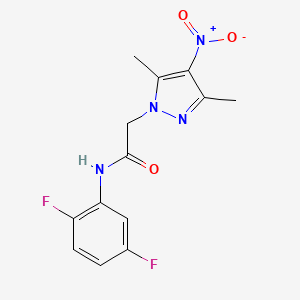 molecular formula C13H12F2N4O3 B4956343 N-(2,5-difluorophenyl)-2-(3,5-dimethyl-4-nitro-1H-pyrazol-1-yl)acetamide 