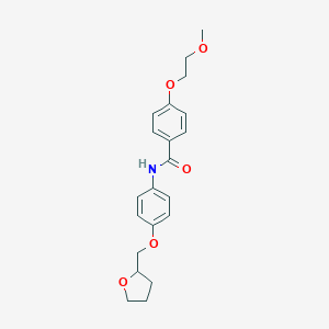 molecular formula C21H25NO5 B495635 4-(2-methoxyethoxy)-N-[4-(tetrahydro-2-furanylmethoxy)phenyl]benzamide 