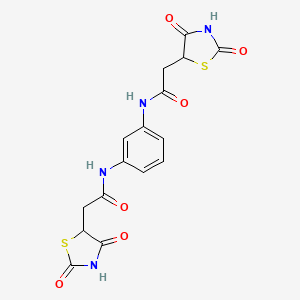 molecular formula C16H14N4O6S2 B4956356 N,N'-1,3-phenylenebis[2-(2,4-dioxo-1,3-thiazolidin-5-yl)acetamide] 