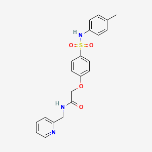 molecular formula C21H21N3O4S B4956359 2-(4-{[(4-methylphenyl)amino]sulfonyl}phenoxy)-N-(2-pyridinylmethyl)acetamide 
