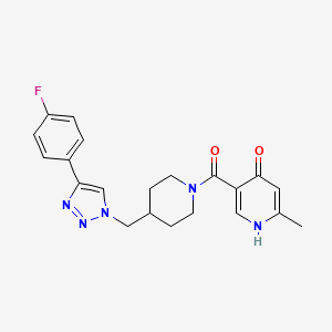 molecular formula C21H22FN5O2 B4956360 5-[(4-{[4-(4-fluorophenyl)-1H-1,2,3-triazol-1-yl]methyl}-1-piperidinyl)carbonyl]-2-methyl-4(1H)-pyridinone 