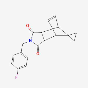 molecular formula C18H16FNO2 B4956364 4'-(4-fluorobenzyl)-4'-azaspiro[cyclopropane-1,10'-tricyclo[5.2.1.0~2,6~]decane]-8'-ene-3',5'-dione 