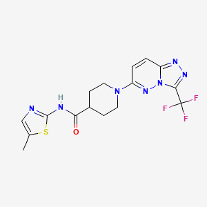 molecular formula C16H16F3N7OS B4956376 N-(5-methyl-1,3-thiazol-2-yl)-1-[3-(trifluoromethyl)[1,2,4]triazolo[4,3-b]pyridazin-6-yl]-4-piperidinecarboxamide 