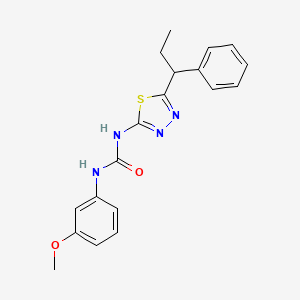 molecular formula C19H20N4O2S B4956383 N-(3-methoxyphenyl)-N'-[5-(1-phenylpropyl)-1,3,4-thiadiazol-2-yl]urea 