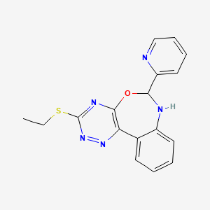 molecular formula C17H15N5OS B4956398 3-(ethylthio)-6-(2-pyridinyl)-6,7-dihydro[1,2,4]triazino[5,6-d][3,1]benzoxazepine 