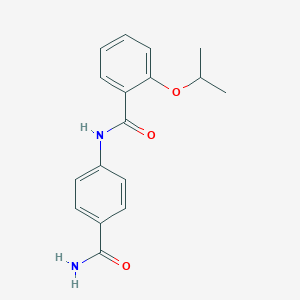 molecular formula C17H18N2O3 B495640 N-[4-(aminocarbonyl)phenyl]-2-isopropoxybenzamide 