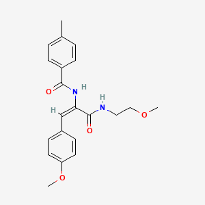 molecular formula C21H24N2O4 B4956404 N-[1-{[(2-methoxyethyl)amino]carbonyl}-2-(4-methoxyphenyl)vinyl]-4-methylbenzamide 