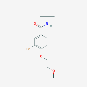 molecular formula C14H20BrNO3 B495641 3-bromo-N-tert-butyl-4-(2-methoxyethoxy)benzamide 